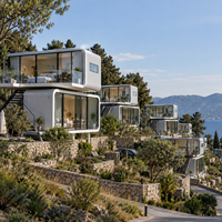 Nouvelle maison préfabriquée de luxe à deux étages, type capsule Apple, de 20 pieds ou 40 pieds, pour location.