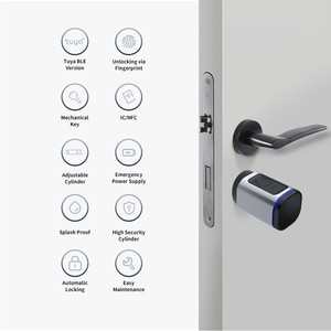 ระบบล็อคประตูอัจฉริยะแบบฝัง ยี่ห้อ Tuya รุ่น Safe Steel Mortise Lock สำหรับประตูบานสวิงอะลูมิเนียม พร้อมลูกกลิ้งทองเหลือง สำหรับตลาดสหรัฐอเมริกาและยุโรป - Product Image 2