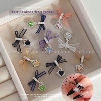 Paso Sico Bijoux d'ongles 3D en dentelle papillon, pendentif en alliage motif papillon, accessoires de protection pour ongles, breloques de luxe pour nail art DIY