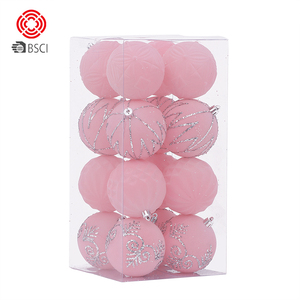 Lot <span class=keywords><strong>de</strong></span> Boules <span class=keywords><strong>de</strong></span> Noël en Velours Rose Floqué, Incassables, 8 cm, pour Décoration <span class=keywords><strong>de</strong></span> Sapin <span class=keywords><strong>de</strong></span> Noël et Fêtes - Product Image 2