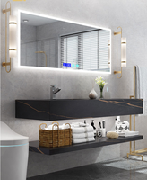 Meuble mural en promotion : Meuble-lavabo moderne de haute qualité avec robinet et miroir