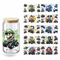 Más de 400000 Diseños, Envolturas para Vasos de 16 oz con Diseño de Dibujos Animados, Holográficas, UV, DTF, Material PET Impermeable, Pegatinas 3D con Barnizado UV