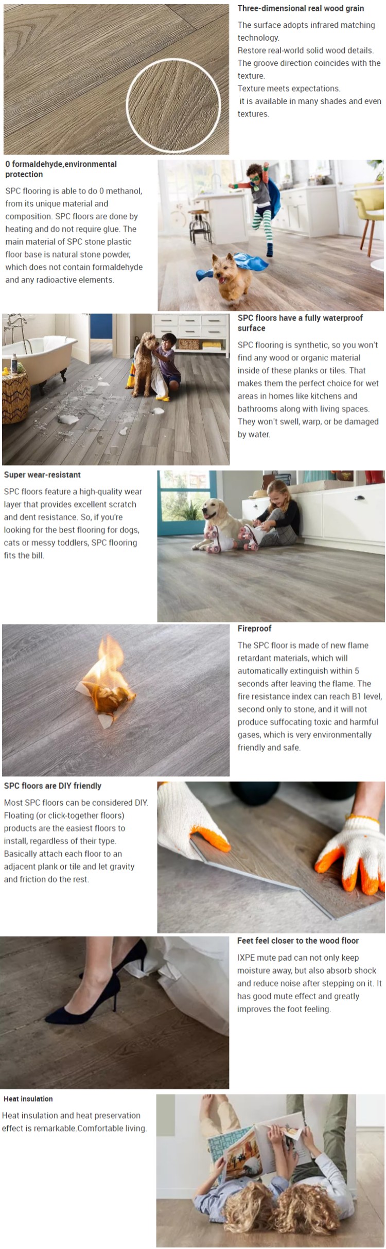 New Design Waterproof Fireproof Anti Scarch 4mm 5mm SPC Click Lock vinyl flooring pvc bus flooring vinyl flooring