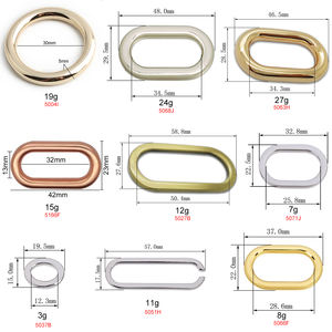 Personalize o vestuário oval do gancho do laço do metal, anel do chaveiro, o-ring redondo da mola aberta para a coleira do cão - Product Image 6