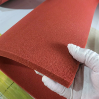 Rouleau de mousse de silicone à cellules ouvertes SHR-14-10, densité 140 kg/m³, épaisseur 10 mm, coussin en éponge rouge pour table de presse à chaud