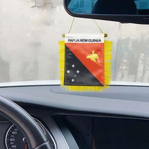 Mini Bandera de Satén Personalizada de Papúa Nueva Guinea con Borlas Amarillas, Impresa Digitalmente para Uso Educativo - Product Image 3