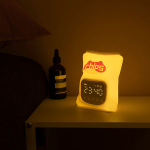 Croustilles de pomme de terre de dessin animé créatif réveil affichage grand écran numérique LED horloge électronique intelligente avec petite <span class=keywords><strong>veilleuse</strong></span> - Product Image 2