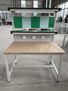 Farit Aluminum Profile Woodworking Workbench Double Layer Assembly <b>Bench</b> Illuminated Operation Table Drawers Motorized - Product Image 5