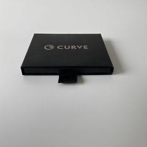 Curve Metal Card Case <b>Black</b> Rigid <b>Box</b> With Handle Gift Packaging High End Craft - Product Image 4