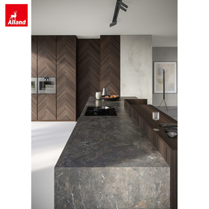 ตู้ครัวออลแลนด์ โอเว่น ทาวเวอร์ แพนทรี ฮอร์ริ่ง โบน แบล็ค วอลนัท พร้อมเคาน์เตอร์หินควอตซ์ไทจ์ธรรมชาติแบบน้ำตก - Product Image 6