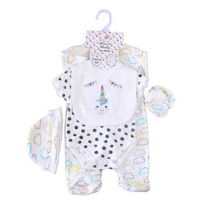 Commercio all'ingrosso Neonato del Cotone di Estate Del Bambino Insiemi Dei Vestiti Del Bambino Della Ragazza Dei Ragazzi Del Pagliaccetto Della Tuta 5 pz/set - Product Image 5