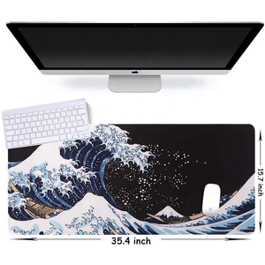 日本海波サンセットデスクマットXXLマウスパッド拡張ゲーム用ノンスリップベース厚密封エッジオフィスキーボードノートパソコン - Product Image 4