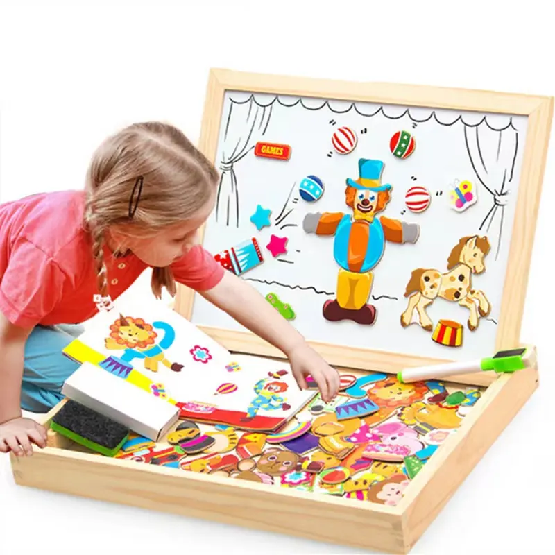 2023 Kinder geschenk Pädagogisches Holz Zeichenbrett Lernen Holz puzzle