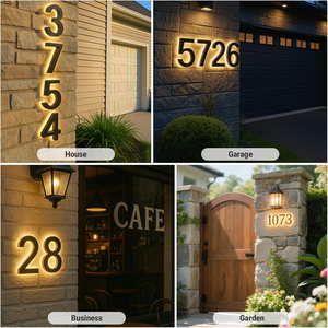 Numero civico solare, numero civico personalizzato, segnale di indirizzo luminoso, numero civico in metallo, numero luminoso indirizzo personalizzato - Product Image 6
