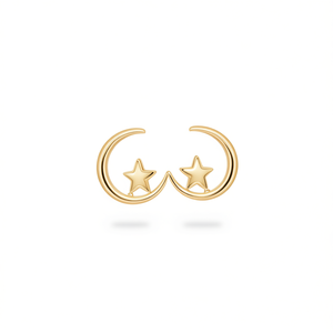 Orecchini a Cerchio E3147 Golden Star Placcati in Oro, Design Minimalista Unisex per Uso Quotidiano, Gioielli Raffinati - Product Image 1