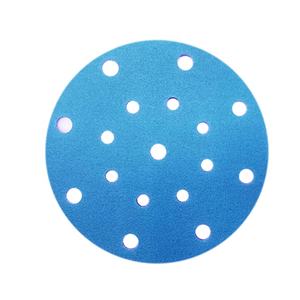 Disque de papier abrasif bleu de 150 mm avec support en film PE sans trou - Product Image 2
