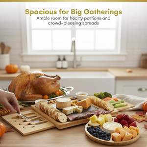 Tagliere per Formaggi in Bambù Personalizzato con Posate, Include Utensili da Servizio in Acciaio Inox, Vassoio per Formaggi e Piatto di Servizio - Product Image 6