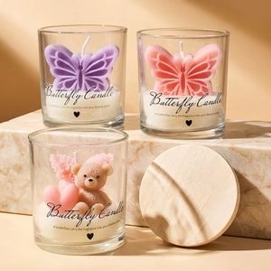 Vela Aromática con Forma <span class=keywords><strong>de</strong></span> Mariposa y Etiqueta Personalizada, Vela Decorativa <span class=keywords><strong>de</strong></span> Color Contrastante con Tapa <span class=keywords><strong>de</strong></span> Madera para Regalo <span class=keywords><strong>de</strong></span> Boda o Decoración <span class=keywords><strong>de</strong></span> Fiesta - Product Image 3