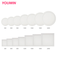 Toptan özelleştirme kapalı tavan ışıkları fikstür 3w led panel kare lamba 18w gömme mini Led panel ışık armatür