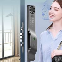 Cerradura Inteligente Digital Totalmente Automática con WiFi, Reconocimiento Facial, Aplicación Tuya, Almacenamiento en la Nube, Alta Seguridad para Puertas de Madera, Aluminio, Acero y Latón