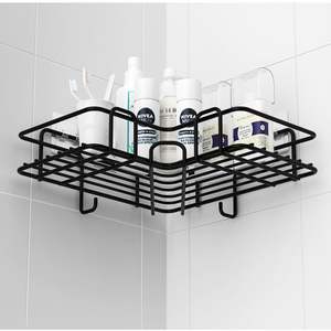 Étagère d'angle murale sans perçage pour salle de bain, panier de rangement de haute qualité pour accessoires de douche - Product Image 4