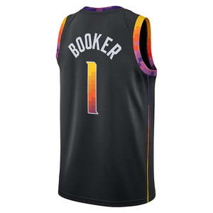 Мужская баскетбольная майка Phoenix #1 Devin Booker City Edition с вышитыми логотипами - Product Image 2