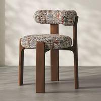 Chaise de salle à manger de luxe, ensemble de meubles pour la maison et le restaurant, chaises de salle à manger modernes en tissu nordique et bois massif pour table à manger