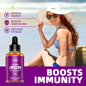 อาหารเสริมธาตุเหล็กสำหรับผู้หญิงและผู้ชายฟรีวิตามินเหล็กสำหรับโรคโลหิตจางหยดเหล็กเหลวอินทรีย์สำหรับผู้ใหญ่ด้วยน้ำมัน MCT - Product Image 4