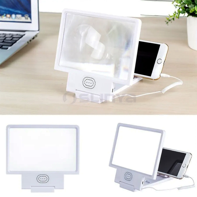 3D Audio Magnifier Mobile Phone Screen Amplifier With Speaker for iPhone Max Plus iPad Tablet Cell Phone