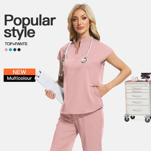 Mode confortable 2 pièces/ensemble uniformes médicaux soins infirmiers gommage ensembles femmes hôpital Salon de beauté dentaire en gros gommages personnalisés - Product Image 2