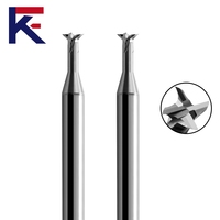 Fraise à queue de cygne KF en carbure monobloc non revêtu, poli miroir, à 4 dents, pour usinage de rainures en alliage d'aluminium sur routeur CNC