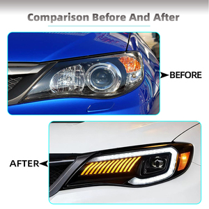 Gruppo Fari a LED per Subaru Impreza WRX <span class=keywords><strong>Sti</strong></span> <span class=keywords><strong>2008</strong></span>-2014, LED DRL, Indicatori di Direzione, Lente Proiettore, Accessori Auto, Faro Anteriore - Product Image 3