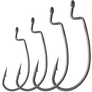 Hameçons larges, tranchants et souples <span class=keywords><strong>pour</strong></span> leurres de pêche à <span class=keywords><strong>la</strong></span> mouche, truites et achiganes, en acier à haute teneur en carbone avec pointes barbelées - Product Image 1