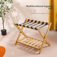 Étagère à chaussures pliable en bambou, support à bagages en bois pour chambre d'hôtel, entrée, organisateur de rangement multi-niveaux, vente en gros OEM