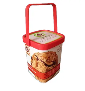 16 盎司/500毫升定制一次性方形注塑 PP 便携式塑料饼干盒食品容器