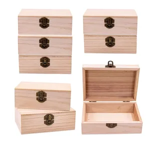 8 Paquete de cajas de madera para manualidades cajas de madera Cajas de Regalo venta al por mayor caja