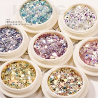 8 couleurs flocons irréguliers brillants ongles paillettes paillettes tickers Nail Art décoration magique paillettes poudre pour ongles