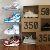 Vente directe d'usine grande capacité Transparent organisateur de chaussures boîte de rangement respirant carré emballage étui détachable