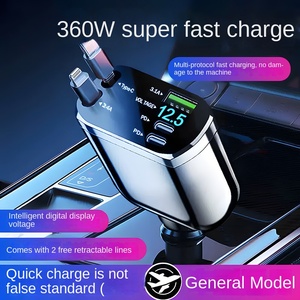 120W Siêu Nhanh Sạc Xe Hơi Sạc Một Kéo Năm Xe Thuốc Lá Nhẹ Hơn Chuyển Đổi Cắm Hai Nhanh Qc3.0 Loại C Điện Thoại Di Động - Product Image 3