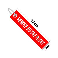 Porte-clés brodé double face RED Kit REMOVE BEFORE FLIGHT, logo personnalisé, souvenir pilote, cadeau pour exposition d'aviation