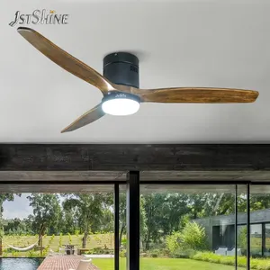 1Stshine Plafond Ventilator Slaapkamer Decoratieve Natuurlijke Hout Bladen Ongewervelde 3 Kleur Led Licht Plafond Ventilator Met Afstandsbediening