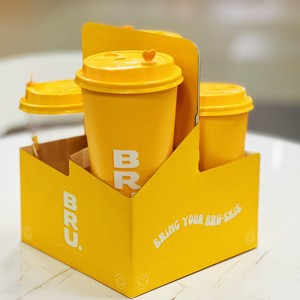 4 cup uống chủ với xử lý dùng một lần đồ uống chủ cà phê đưa ra khay cho quán cà phê Giao hàng bao bì - Product Image 5