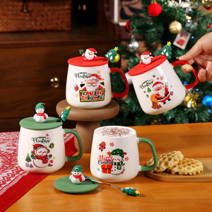 Creative <b>Christmas</b> <b>Gift</b> Mug Set Ceramic Coffee Mug with Mug Warmer - Product Image 4