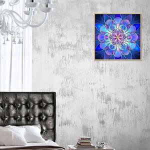 DIY Full Drill Crystal Rhinestone Diamond Painting pour la décoration murale de la maison Adultes et enfants Mandala violet - Product Image 1