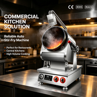 Robot de cuisine automatique à gaz électrique, cuisinière commerciale, restaurant, wok à gaz, sauté, pot rotatif, équipement, fonction minuterie