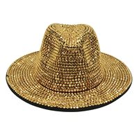 Chapeau en jean orné de strass multicolores, idéal pour la danse, personnalisable