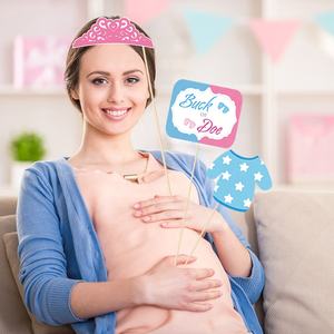 Accessoires de photomaton pour révélation de sexe Huancai avec bâtonnets, kit d'accessoires pour selfies pour fête de naissance, fête de bébé, fournitures pour fête - Product Image 3