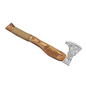 Hache à bois d'extérieur avec tête en acier au carbone et manche en bois massif pour le camping, le jardin et la coupe du bois - Prix de gros - Product Image 6