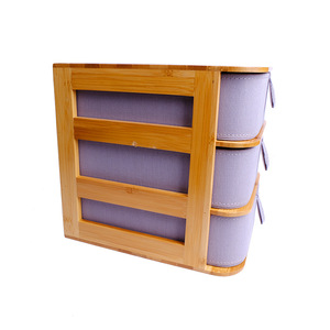 Desktop drawer-style <b>storage</b> box for miscellaneous items, bamboo fabric jewelry and cosmetics <b>storage</b> box, <b>dressing</b> <b>table</b> and - Product Image 1