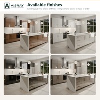 Armoires de cuisine personnalisées en acrylique au design luxueux, aménagement en îlot, rangement par tiroirs, dimensions sur mesure et livraison en kit